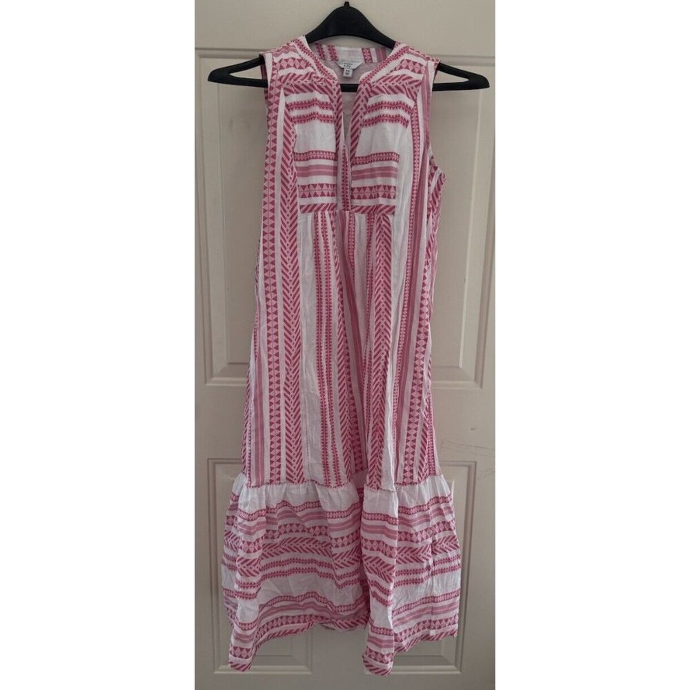 Crown & Ivy Maxi Dress Size PM Pink & White Sleeveless